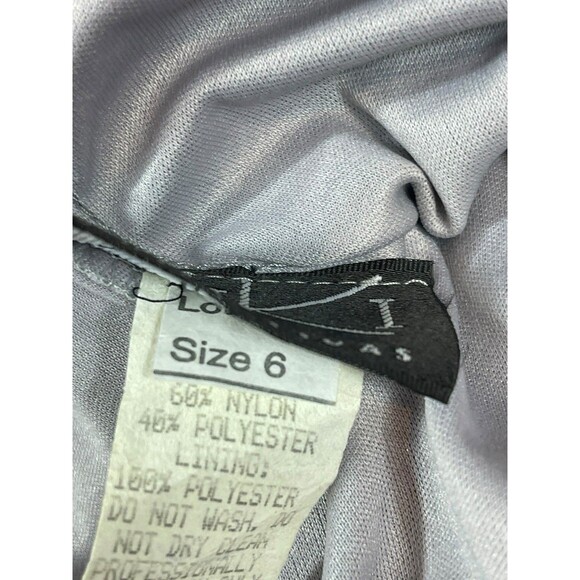 VTG 90s Niki Livas Black Silver Shimmer Halter Beaded Formal Evening Dress 6 Y2K - Picture 9 of 16